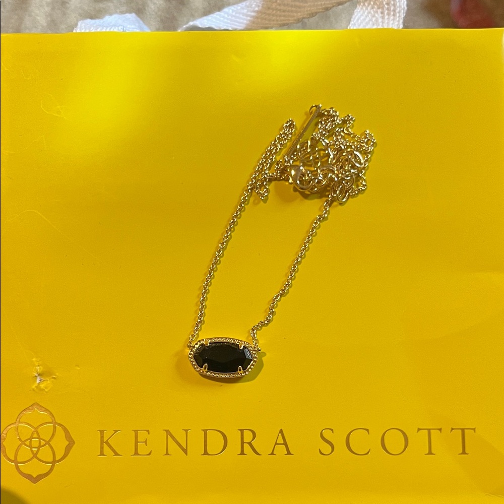 Kendra Scott Gold Necklace with Black Pendant